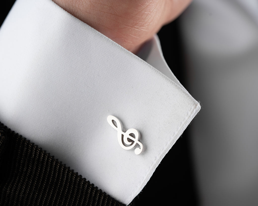 Treble Clef Cufflinks – Music Note Design