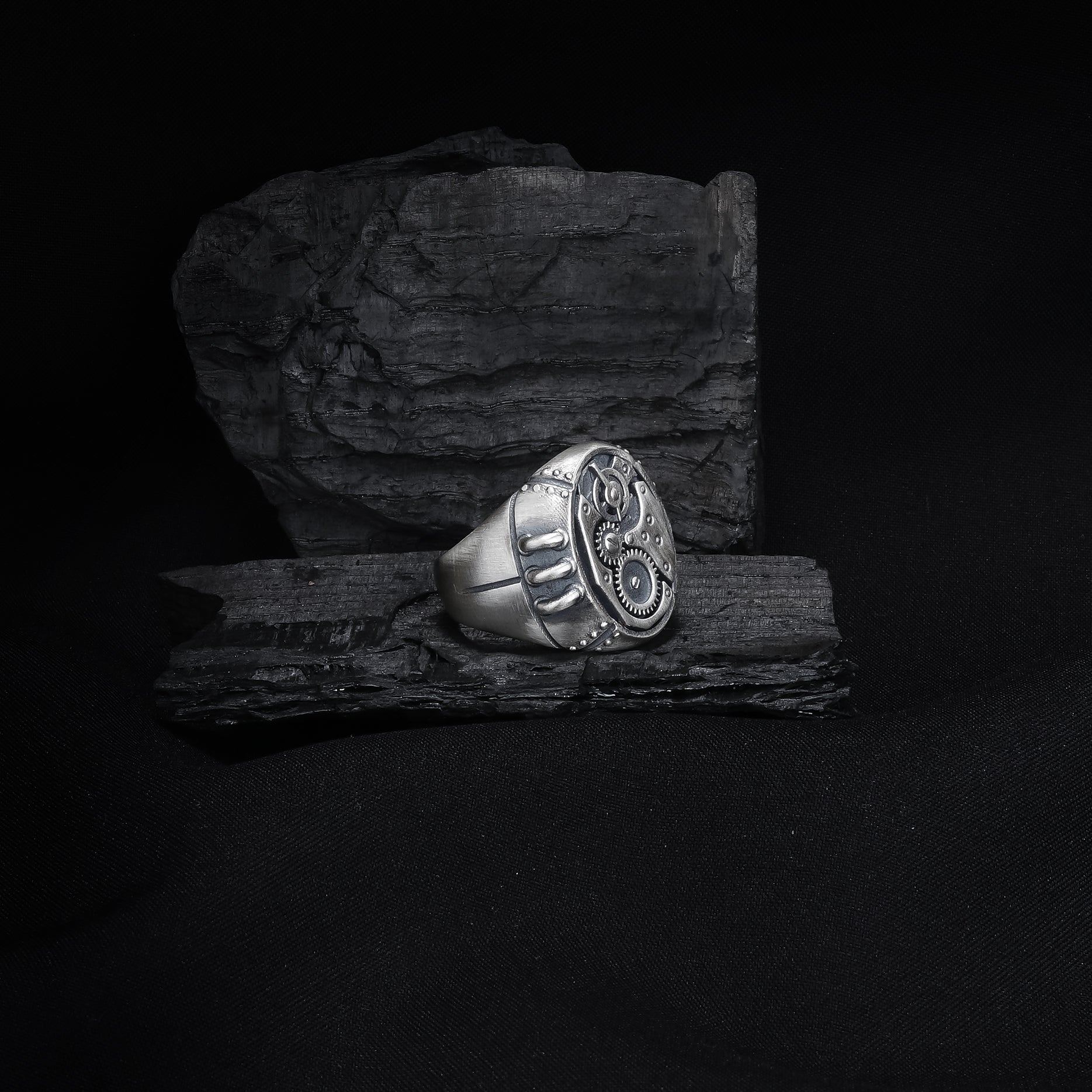Gear Wheel Silver Ring